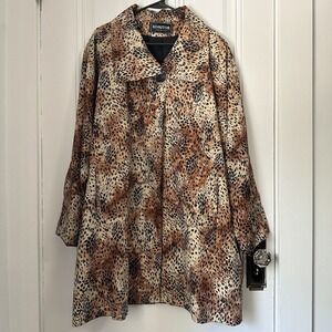 Komitor Vintage Animal Print Swing Coat Women's L/XL